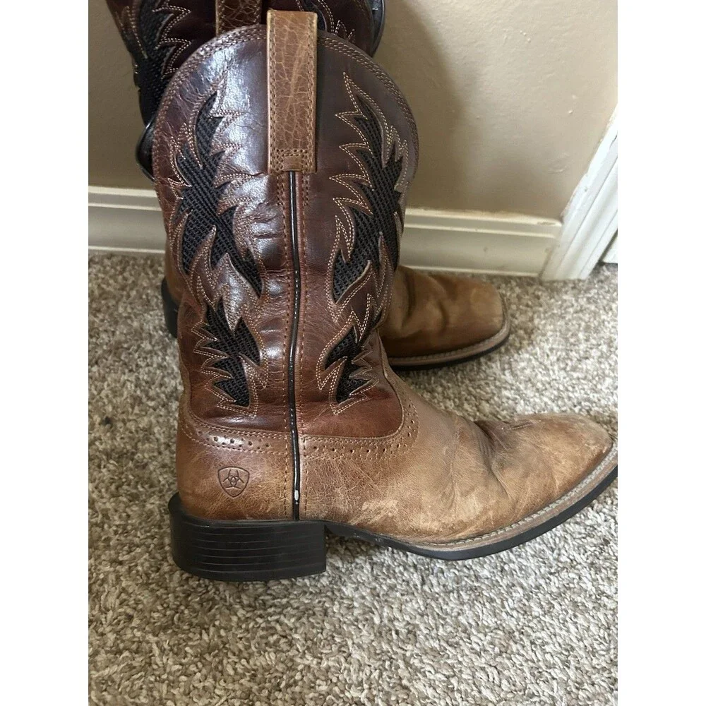 Ariat Sport Cool VentTEK Western Performance Boots Square Toe Men 9.5 EE